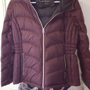 Lucky Brand Los Angeles Women's Burgundy Puffer Jacket Pre-owned  Excellent